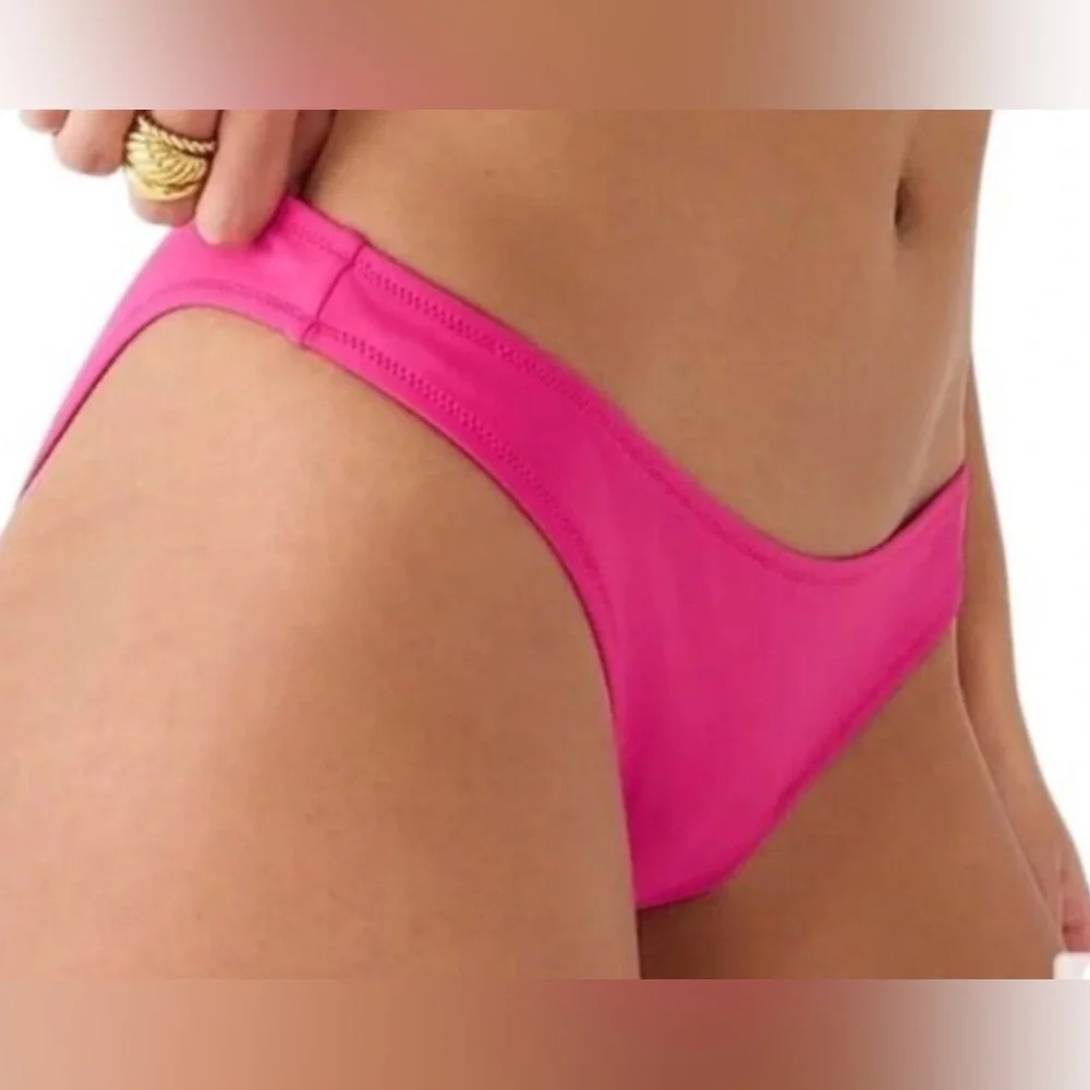 J. Crew High Leg Bikini Bottom XXL Fuchsia Pink NWT